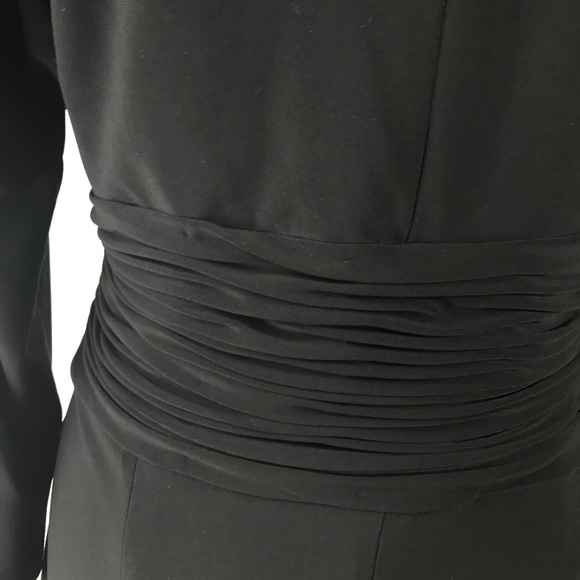 Evan Picone Black Keyhole Dress 14 Ruched Waist - Picture 4 of 8